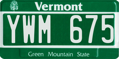VT license plate YWM675