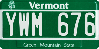 VT license plate YWM676