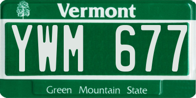 VT license plate YWM677