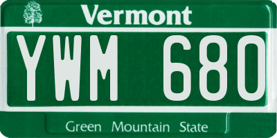 VT license plate YWM680