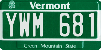 VT license plate YWM681