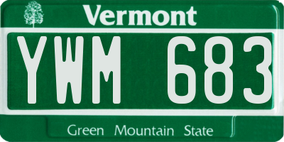 VT license plate YWM683