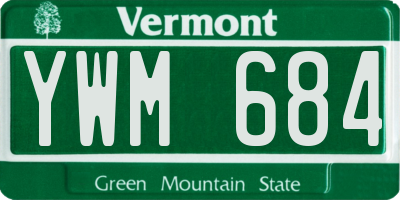 VT license plate YWM684