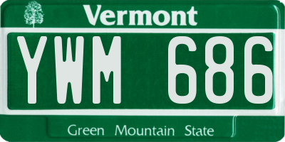 VT license plate YWM686