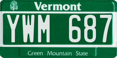 VT license plate YWM687