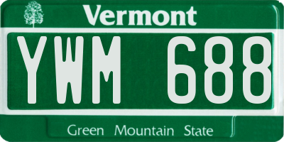 VT license plate YWM688
