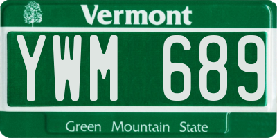 VT license plate YWM689