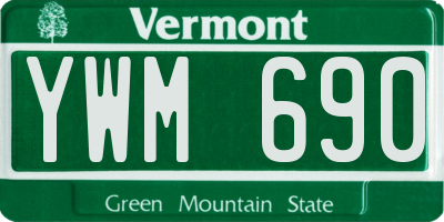 VT license plate YWM690