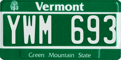 VT license plate YWM693