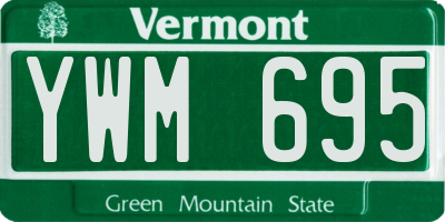 VT license plate YWM695