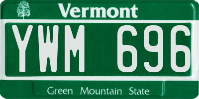 VT license plate YWM696