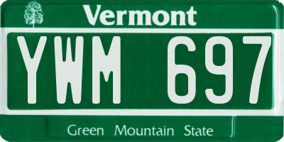 VT license plate YWM697
