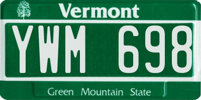 VT license plate YWM698