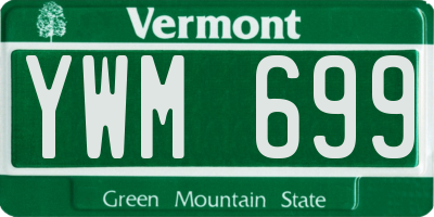 VT license plate YWM699