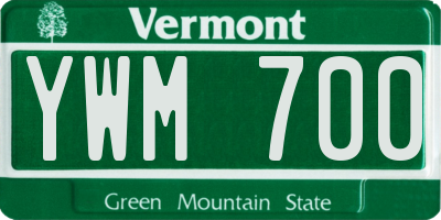 VT license plate YWM700