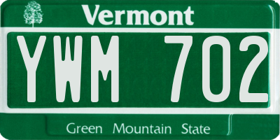 VT license plate YWM702