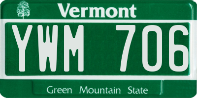 VT license plate YWM706