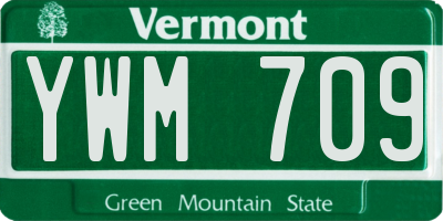 VT license plate YWM709