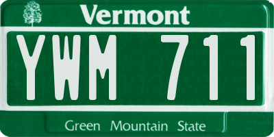 VT license plate YWM711
