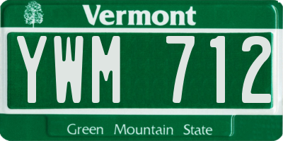 VT license plate YWM712
