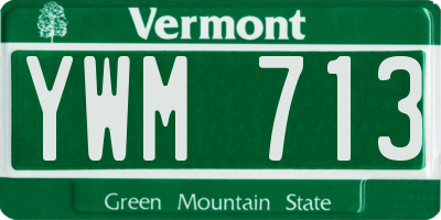 VT license plate YWM713