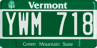 VT license plate YWM718
