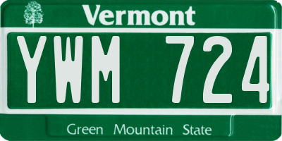 VT license plate YWM724