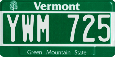 VT license plate YWM725