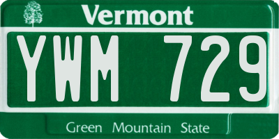 VT license plate YWM729