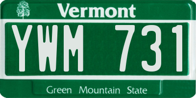 VT license plate YWM731