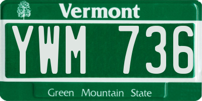 VT license plate YWM736