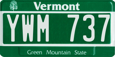 VT license plate YWM737