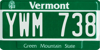 VT license plate YWM738