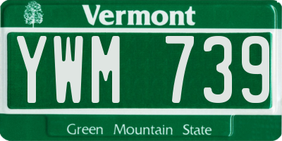 VT license plate YWM739