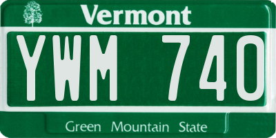 VT license plate YWM740