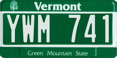 VT license plate YWM741