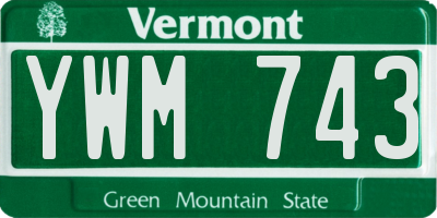 VT license plate YWM743