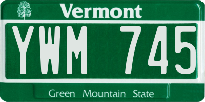 VT license plate YWM745