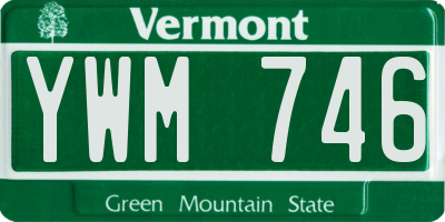 VT license plate YWM746