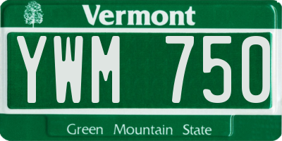 VT license plate YWM750