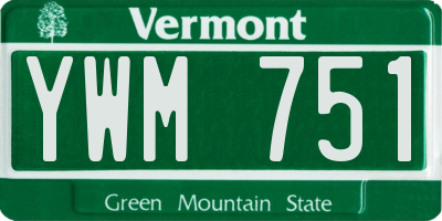 VT license plate YWM751