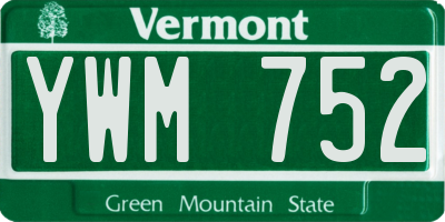 VT license plate YWM752