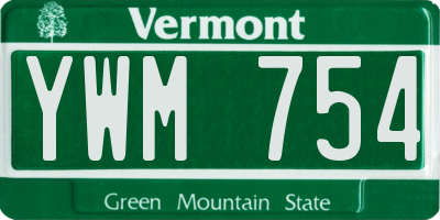 VT license plate YWM754