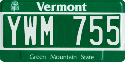 VT license plate YWM755