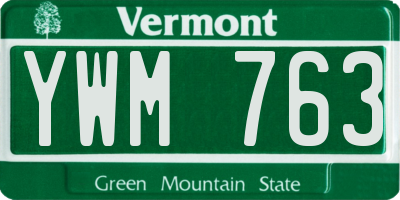 VT license plate YWM763