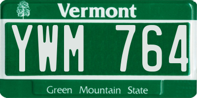 VT license plate YWM764