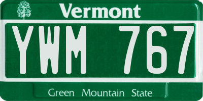 VT license plate YWM767