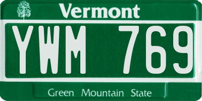 VT license plate YWM769