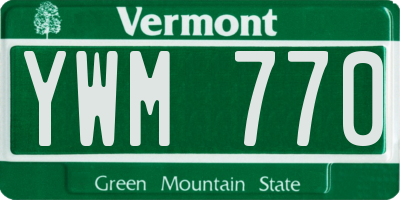 VT license plate YWM770