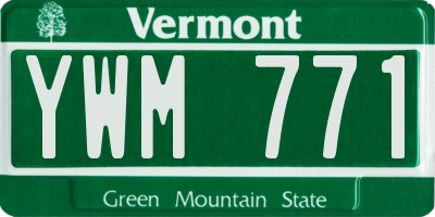 VT license plate YWM771